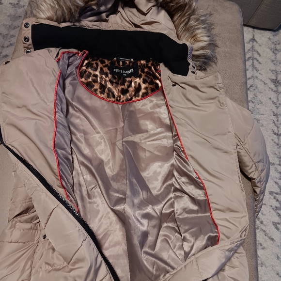Womens Steve madden down coat with hood medium beige - Picture 1 of 6
